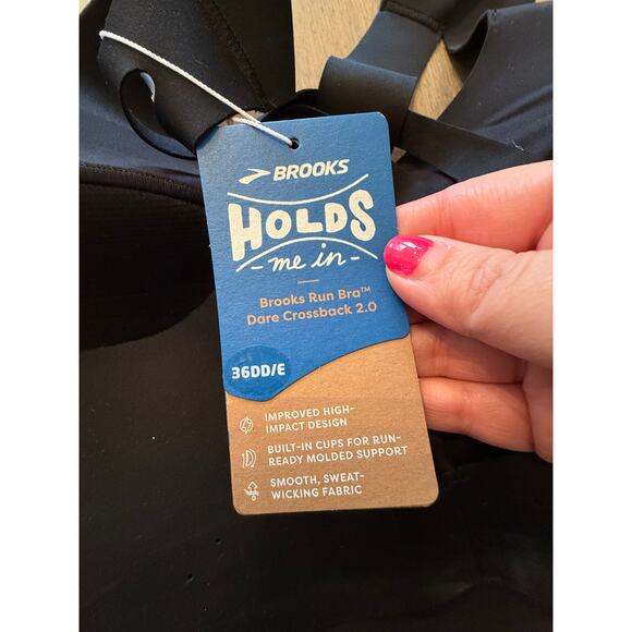 Brooks Women's Black Crossback 2.0 Sports Bra Size 36 DD - Picture 7 of 8